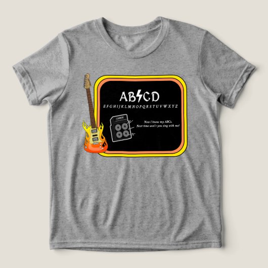 En Tri-matière ABCD Alphabet AC/DC Spoof T-shirt (Design Recto)