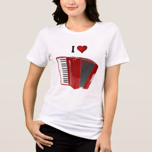 En Tri-matière Accordion : j'aime mon t-shirt Accordion rouge