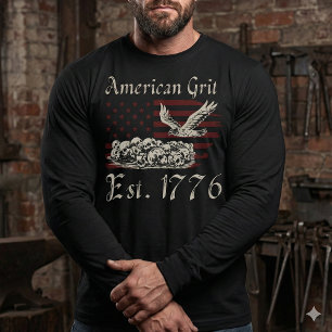 En Tri-matière American Grit 1776 Crânes Manches Longues T-Shirt