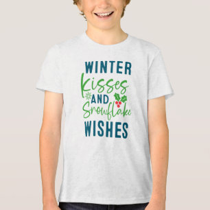 En Tri-matière Baisers d'hiver et voeux de flocons-51963 T-Shirt