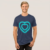 En Tri-matière Blue Heart Bella Canvas Tri-blend T-Shirt (Recto plein)