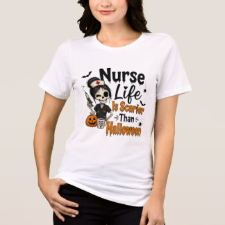 En Tri-matière Cadeau T-Shirt Graphique Humour Infirmière Hallowe