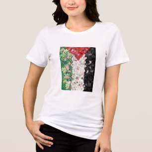 En Tri-matière Carte Floral Palestine - T-shirt Carte Palestine l