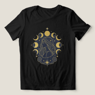 En Tri-matière Celestial Goddess Moon & Stars Women’s T-Shirt