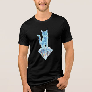 En Tri-matière Chat de cristal sur T-Shirt Diamant