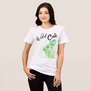 En Tri-matière Chemise T-shirt pour femmes à motif lièvre - Wild