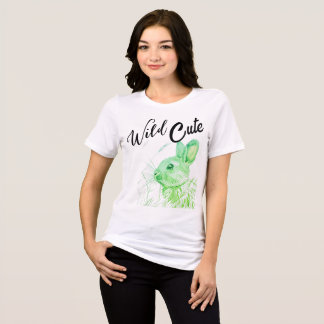 En Tri-matière Chemise T-shirt pour femmes à motif lièvre - Wild