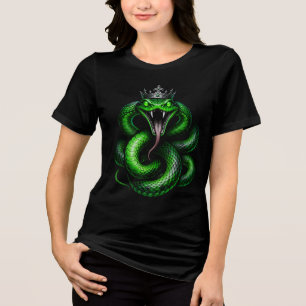En Tri-matière Chemise T-Shirt Snake King   Tee gothique Couronne