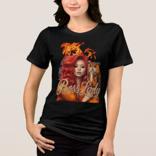 En Tri-matière Chemise Tri-Blend T-Shirt Femme Patronne