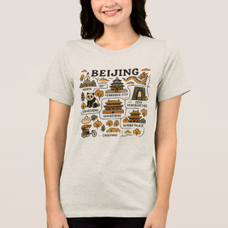 En Tri-matière Chine Pékin carte de voyage T-Shirt