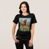 En Tri-matière Collection T-shirt Chevaux Sauvages (Recto plein)
