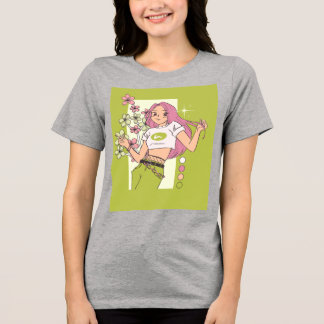 En Tri-matière Conception de T-Shirt avec jolie fille