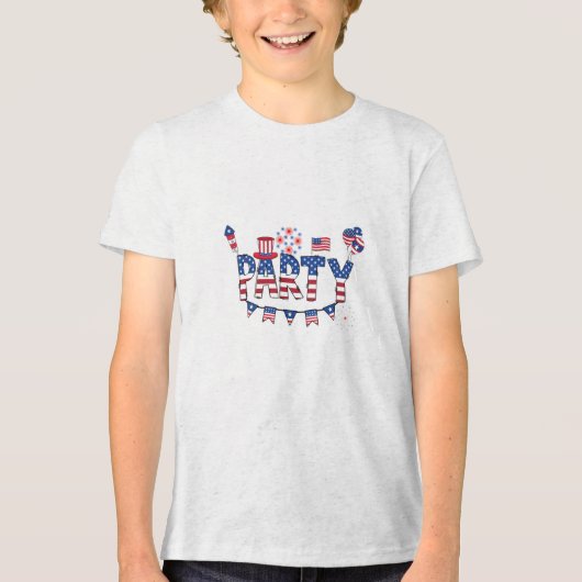 En Tri-matière conception de t-shirt d'image de fête (Recto)