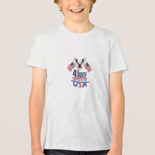 En Tri-matière conception de T-shirt du 4 juillet