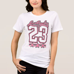 En Tri-matière Conception de T-shirt esthétique rose Los Angeles