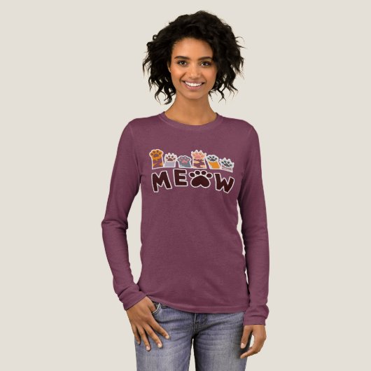 En Tri-matière Conception de T-Shirt Patte de Chat Mignon (Recto complet)