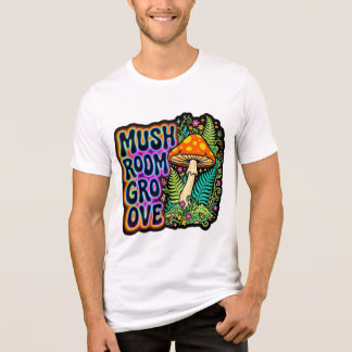 En Tri-matière Conception de T-Shirt Rétro sur le Thème Champigno