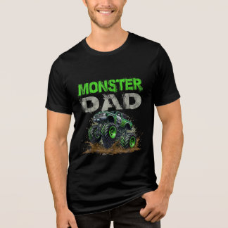 En Tri-matière Conception Papa Camion Monstre, T-shirt de famille
