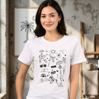 En Tri-matière Customized Summer Vibes Mom T-Shirt