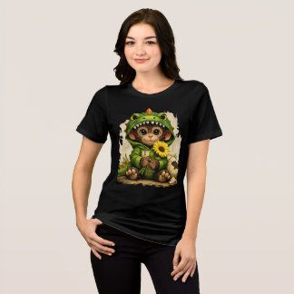 En Tri-matière Cute Dino Monkey T-Shirt – Adorable Animal Gift