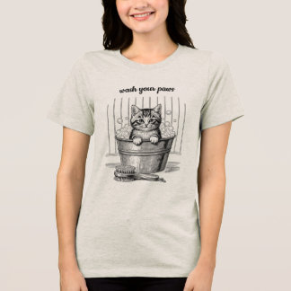 En Tri-matière Cute Vintage Bathing Kitten  T-Shirt
