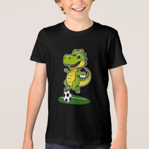 En Tri-matière Dinosaure souriant Jouer T-Shirt De Football