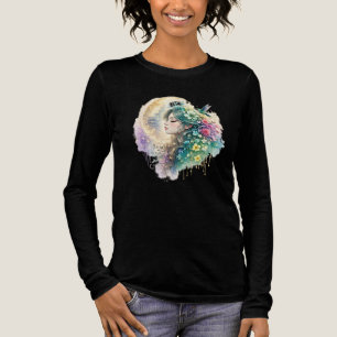 En Tri-matière Femme Florale Éthérée Colibri T-Shirt Aquarelle