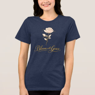 En Tri-matière Fleurir avec grâce T-shirt cadeau floral inspirant