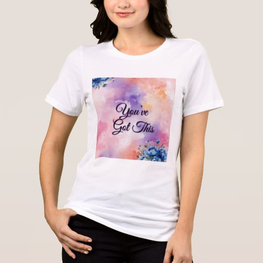 En Tri-matière Floral motivational T-Shirt (Recto)