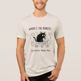 En Tri-matière Funny Où Est La Télécommande Chat T-Shirt