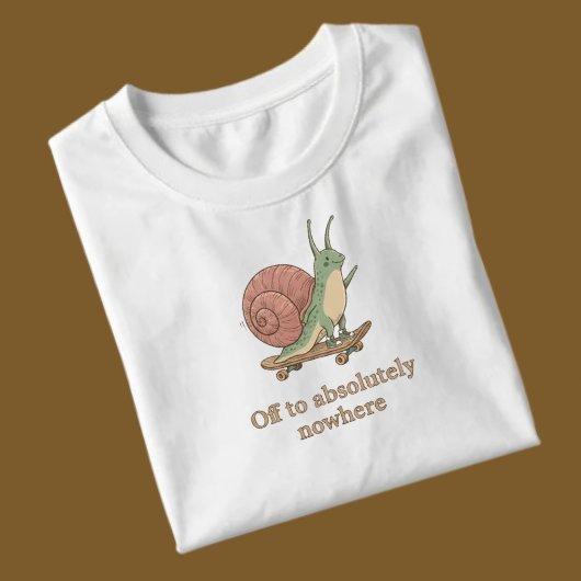 En Tri-matière Funny Snail Skateboard T-Shirt – Cute Aesthetic