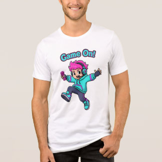 En Tri-matière Game On! – Cute Cartoon Gamer Character T-Shirt