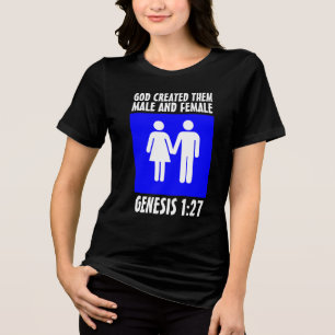 En Tri-matière GENÈSE CHRÉTIENNE HOMME ET FEMME 1:27 T-shirt