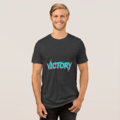 En Tri-matière Graffiti Typography VICTORY Design T-Shirt (Recto plein)