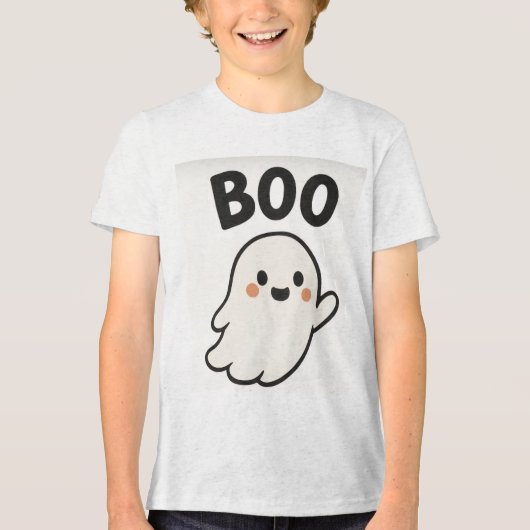 En Tri-matière Halloween ghost t-shirt  (Recto)