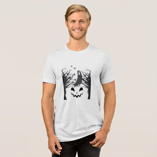 En Tri-matière Haunted Forest Ghost Silhouette T-Shirt | Dark Min (Recto plein)