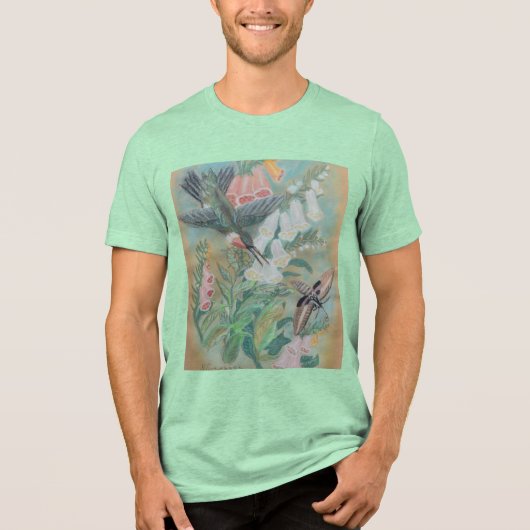 En Tri-matière Hummingbird and Moth T-Shirt (Recto)
