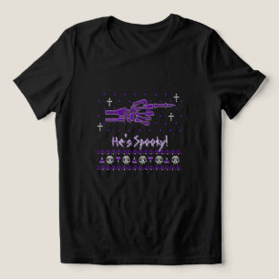 En Tri-matière "Il est effrayant !" T-Shirt assorti pour couple H