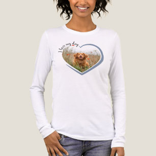 En Tri-matière J'aime mon coeur de chien Photo T-shirt