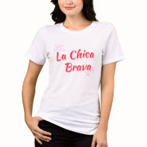 "LA CHICA BRAVA" T-SHIRT ROUGE - DOS DE LATINA FÉR