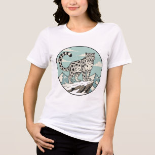 En Tri-matière Magnifique T-shirt Léopard des Neiges