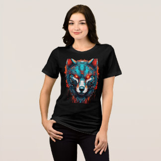 En Tri-matière Mech Wolf Womens Tri-blend T-Shirt