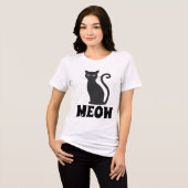  EN TRI-MATIÈRE MEOW CUTE BLACK CAT T-SHIRT (Recto plein)