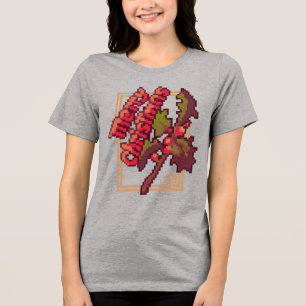 En Tri-matière Merry Chrisrmas Holidays Pixel Art T-Shirt