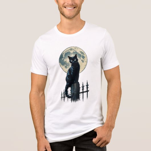 En Tri-matière modèle de t-shirt lune de chat (Recto)