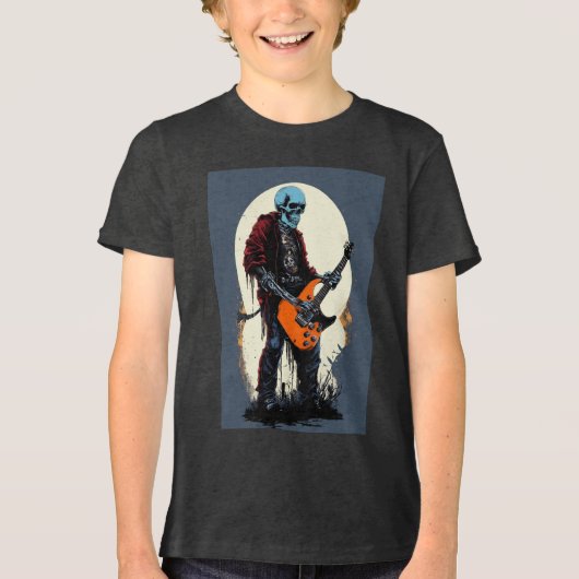 En Tri-matière Modèle T-shirt Rock & Roll Skull (Recto)