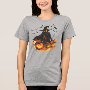 En Tri-matière Moissonneur de citrouille méchant T-Shirt Hallowee