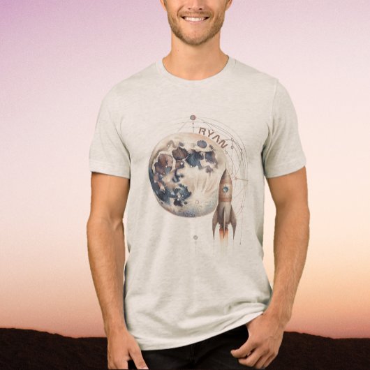 En Tri-matière Nom graphique de fusée T-Shirt Tri-Blend Shirt