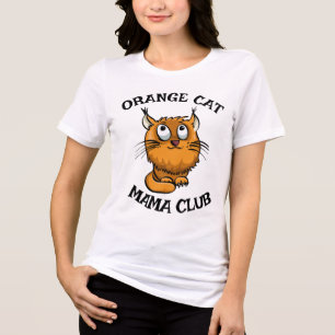 EN TRI-MATIÈRE ORANGE CAT MAMA MOM GINGER CAT CLUB T-SHIRT