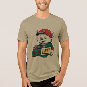En Tri-matière Ours cool avec T-shirt Boombox